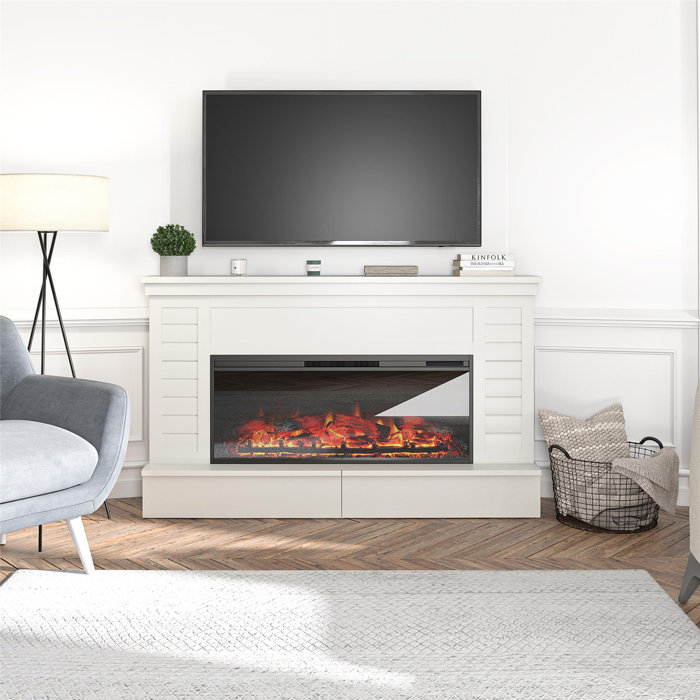 Latitude Run® Zinia 64'' W Electric Fireplace & Reviews Wayfair